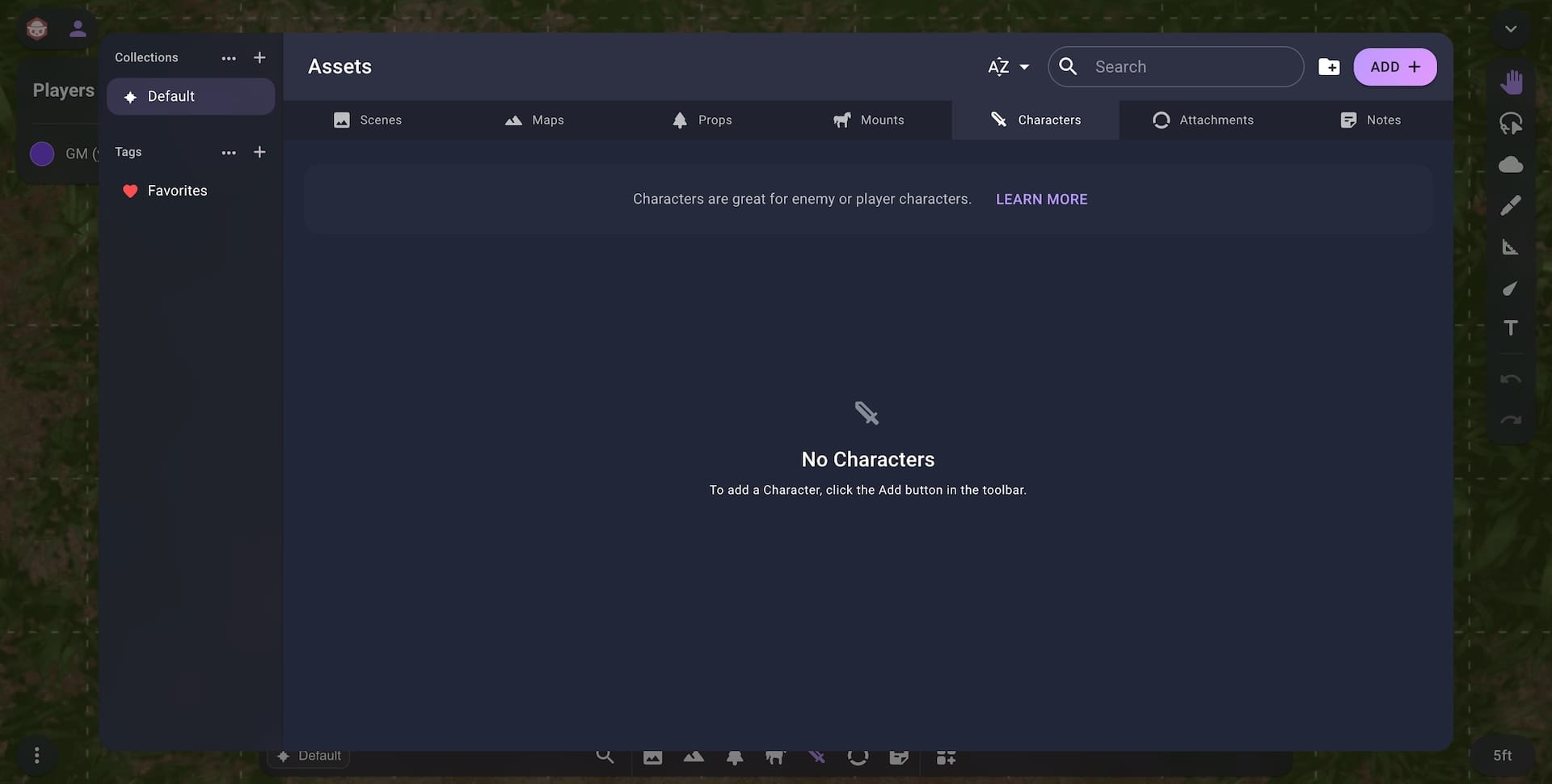 Asset manager characters